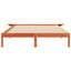 Sengestel med sideborde Voks brun 140 x 220 cm Massiv fyrretræ
