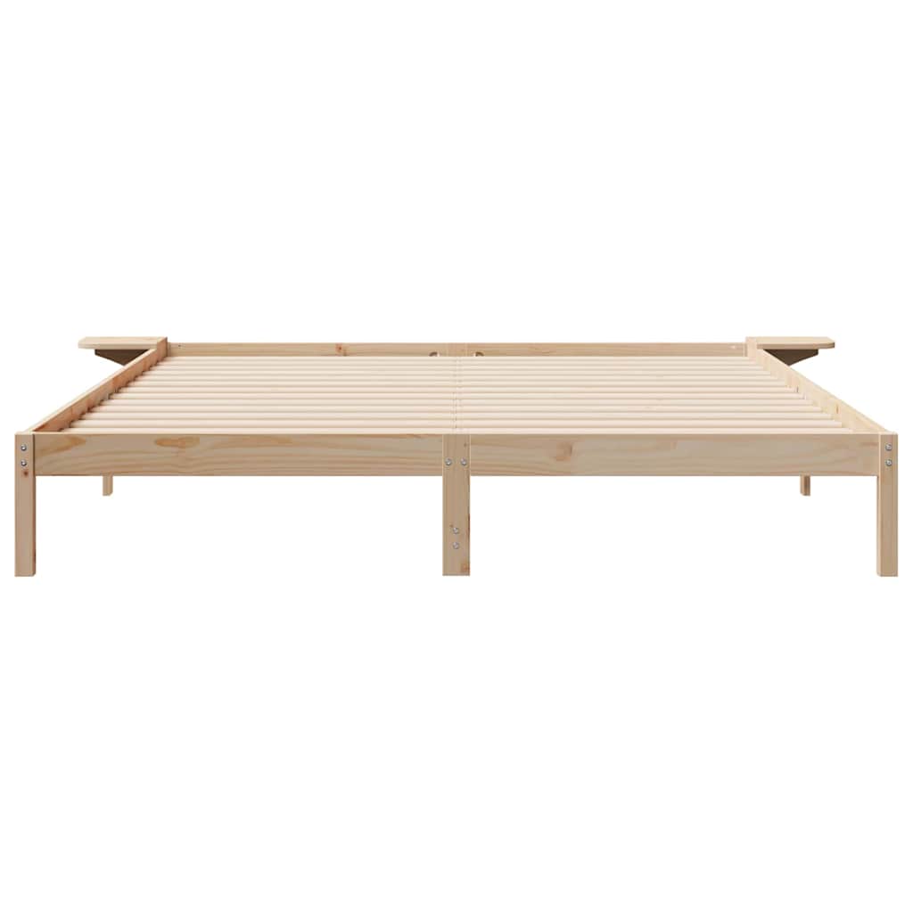 Sengestel med sideborde Naturfarvet 180 x 220 cm