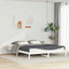 Sengestel med sideborde Hvid 200 x 220 cm Massiv fyrretræ