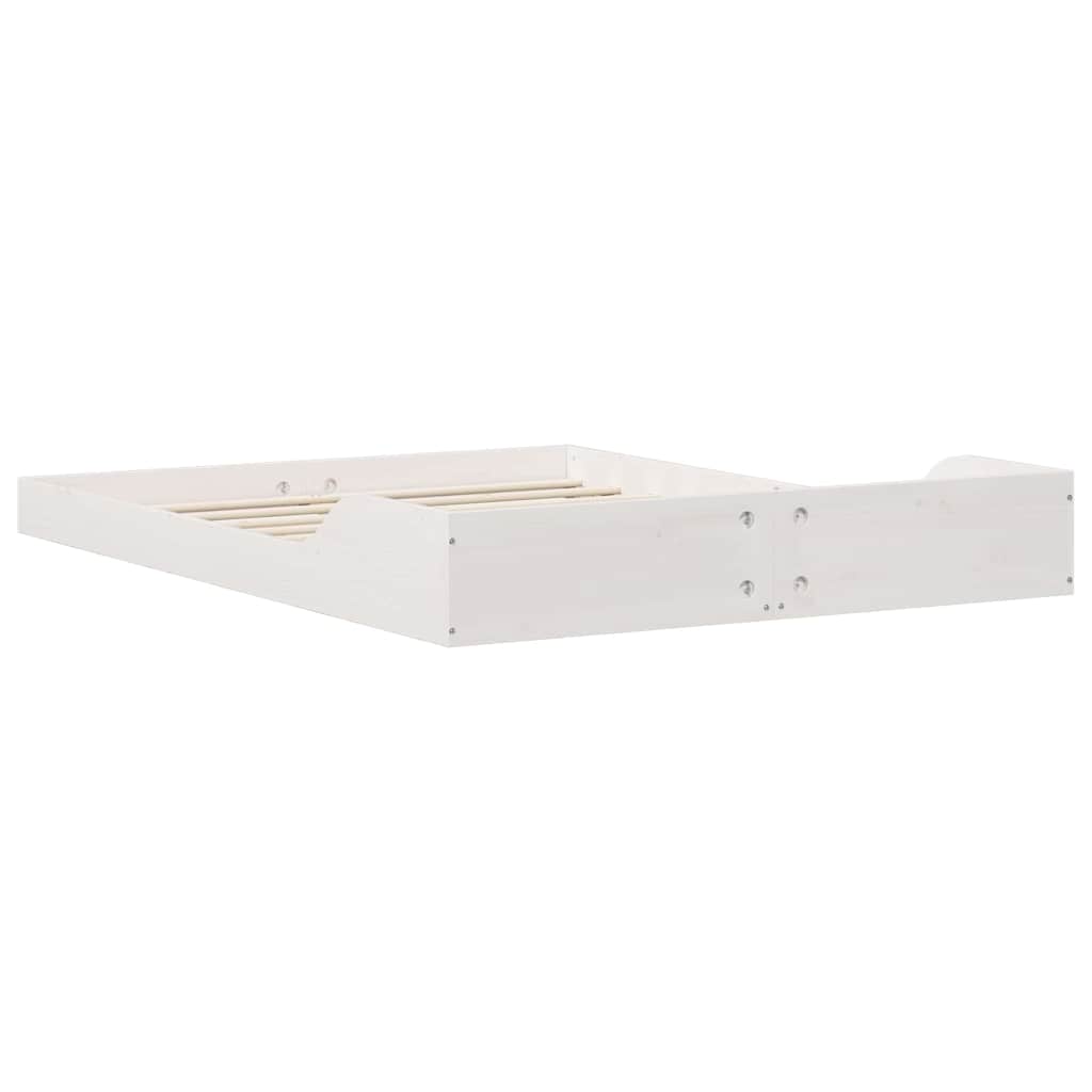 Sengestel Hvid 140 x 190 cm Massiv fyrretræ