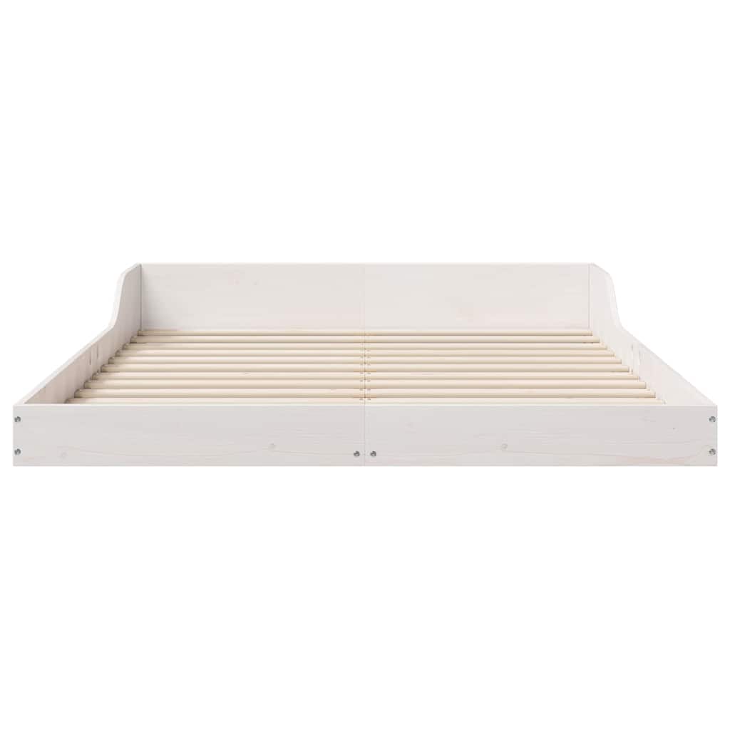 Sengestel Hvid 140 x 190 cm Massiv fyrretræ