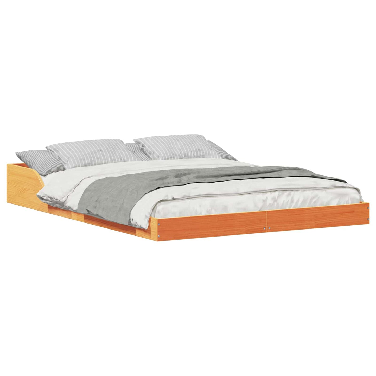 Sengestel Voks brun 140 x 190 cm Massiv fyrretræ