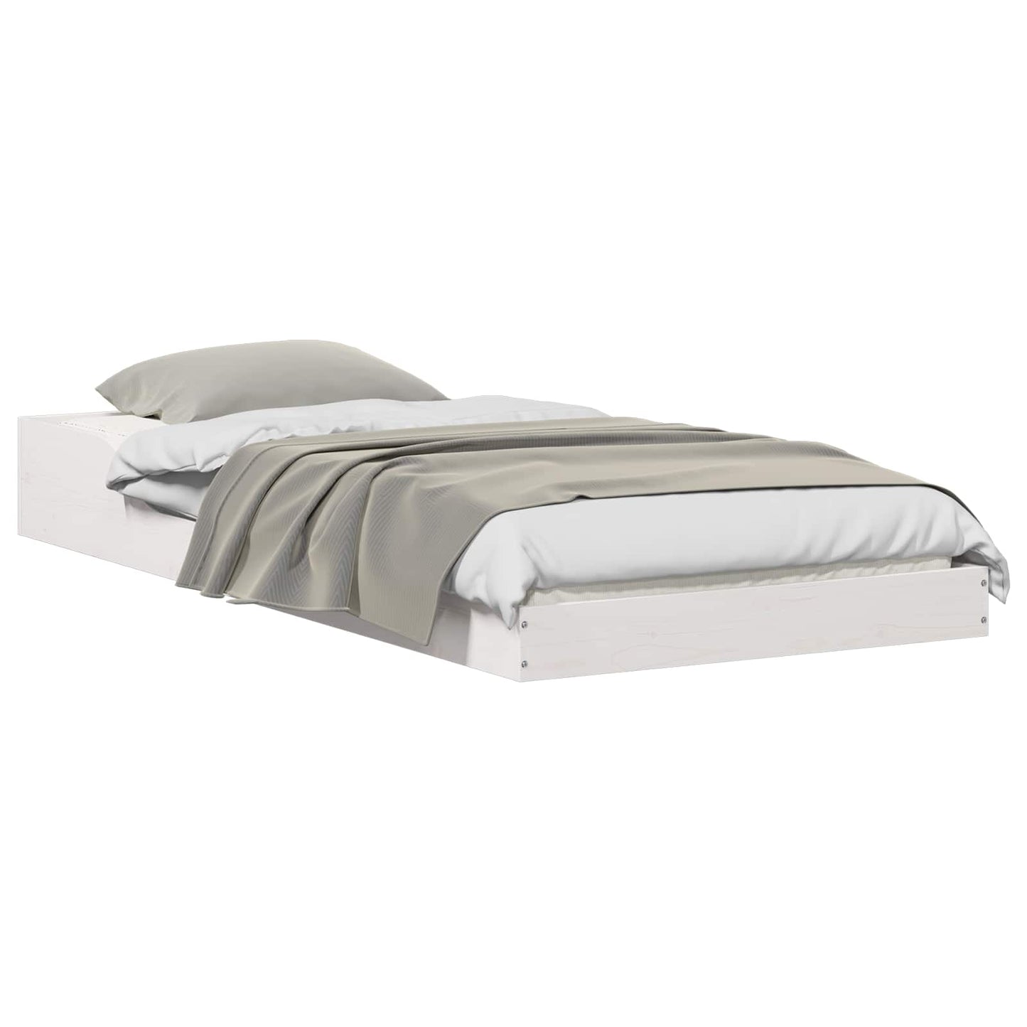 Sengestel Hvid 90 x 190 cm Massiv fyrretræ