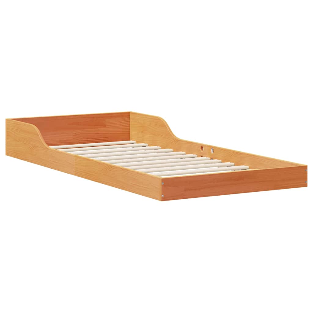 Sengestel Voks brun 75 x 190 cm Massiv fyrretræ