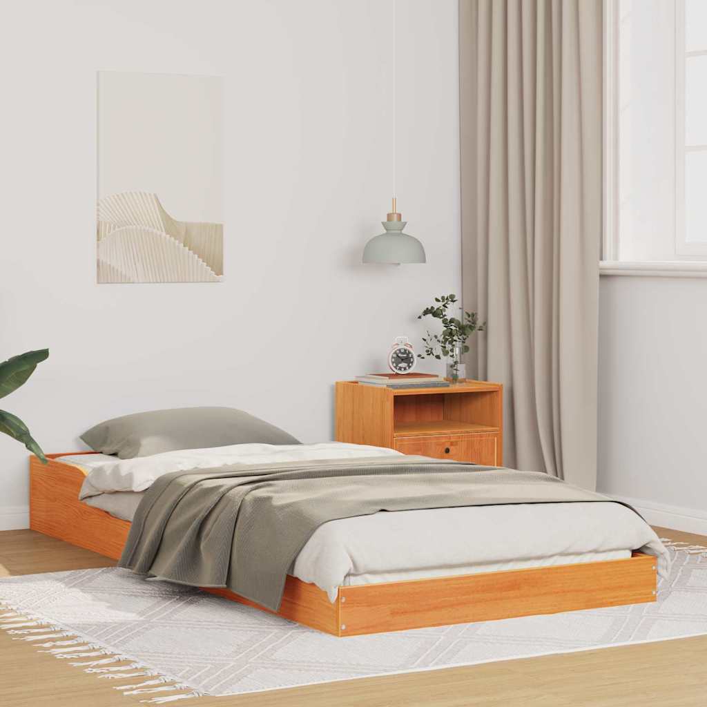 Sengestel Voks brun 80 x 210 cm Massiv fyrretræ