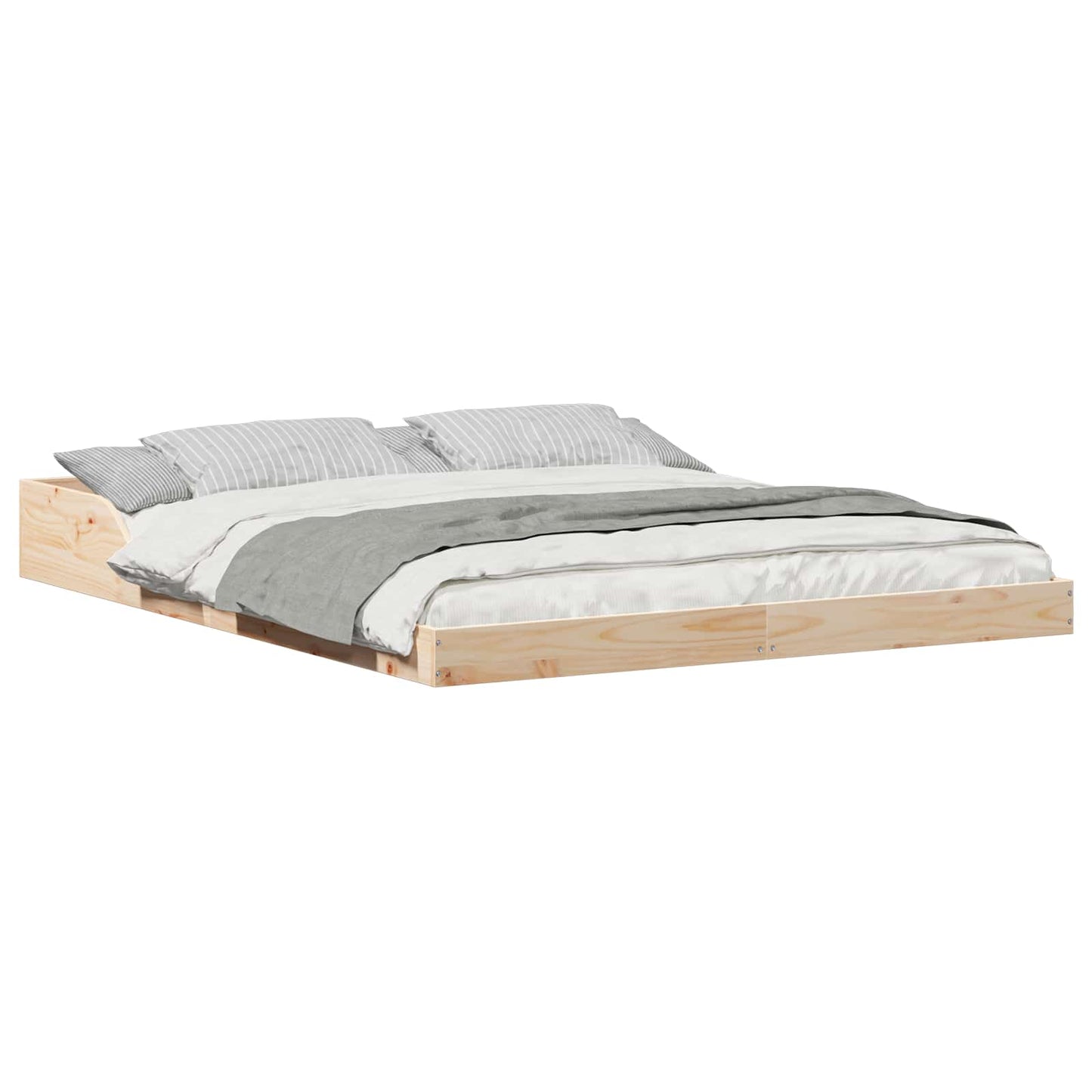 Sengestel Brun 140 x 210 cm Massiv fyrretræ