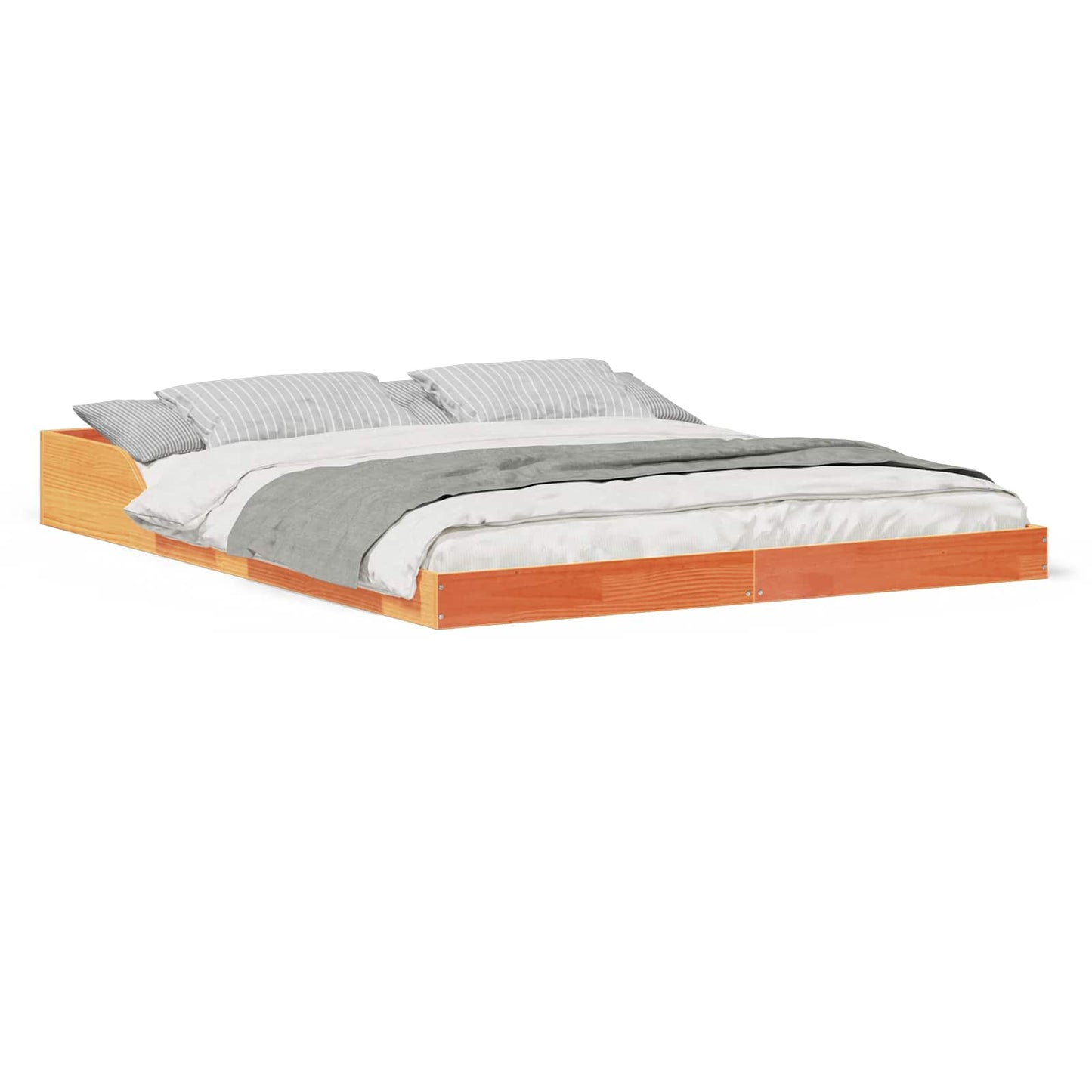 Sengestel Voks brun 140 x 210 cm Massiv fyrretræ
