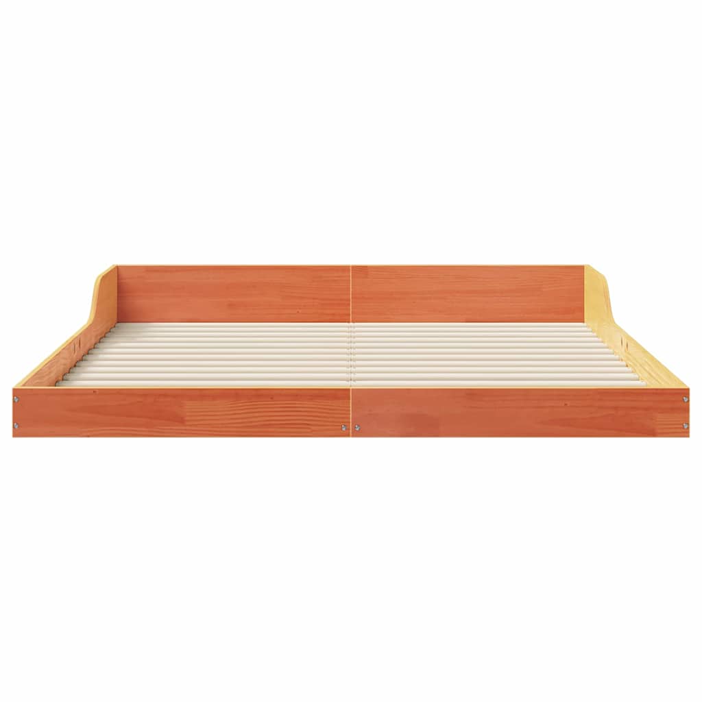Sengestel Voks brun 140 x 210 cm Massiv fyrretræ