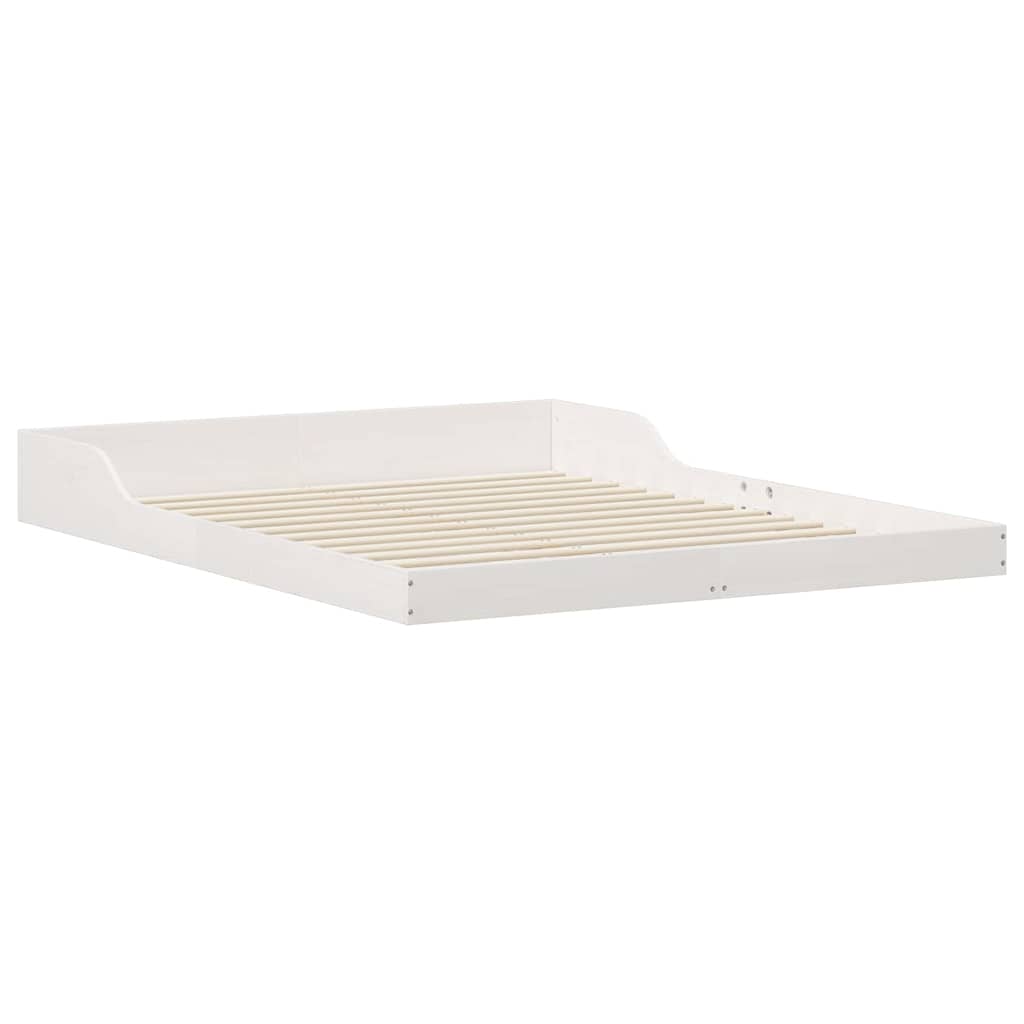 Sengestel Hvid 160 x 210 cm Massiv fyrretræ