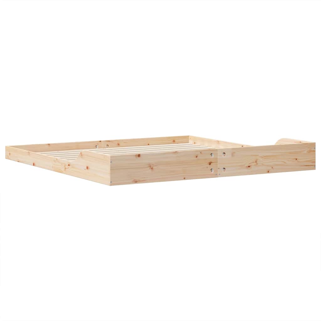 Sengestel Brun 200 x 210 cm Massiv fyrretræ