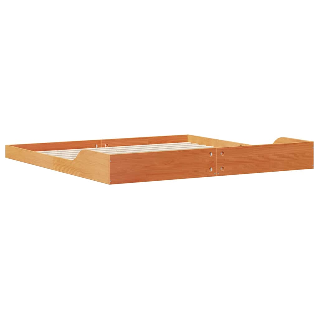 Sengestel Voks brun 200 x 210 cm Massiv fyrretræ