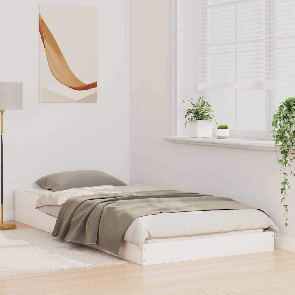 Sengestel Hvid 80 x 220 cm Massiv fyrretræ