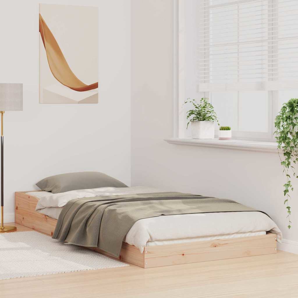 Sengestel Naturfarvet 90 x 220 cm Massiv fyrretræ