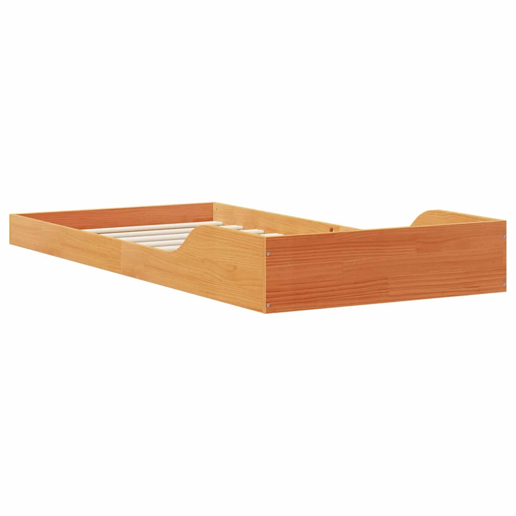 Sengestel Voks brun 100 x 220 cm Massiv fyrretræ