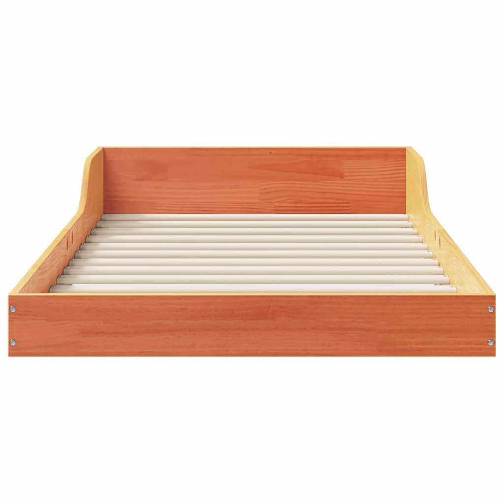 Sengestel Voks brun 100 x 220 cm Massiv fyrretræ