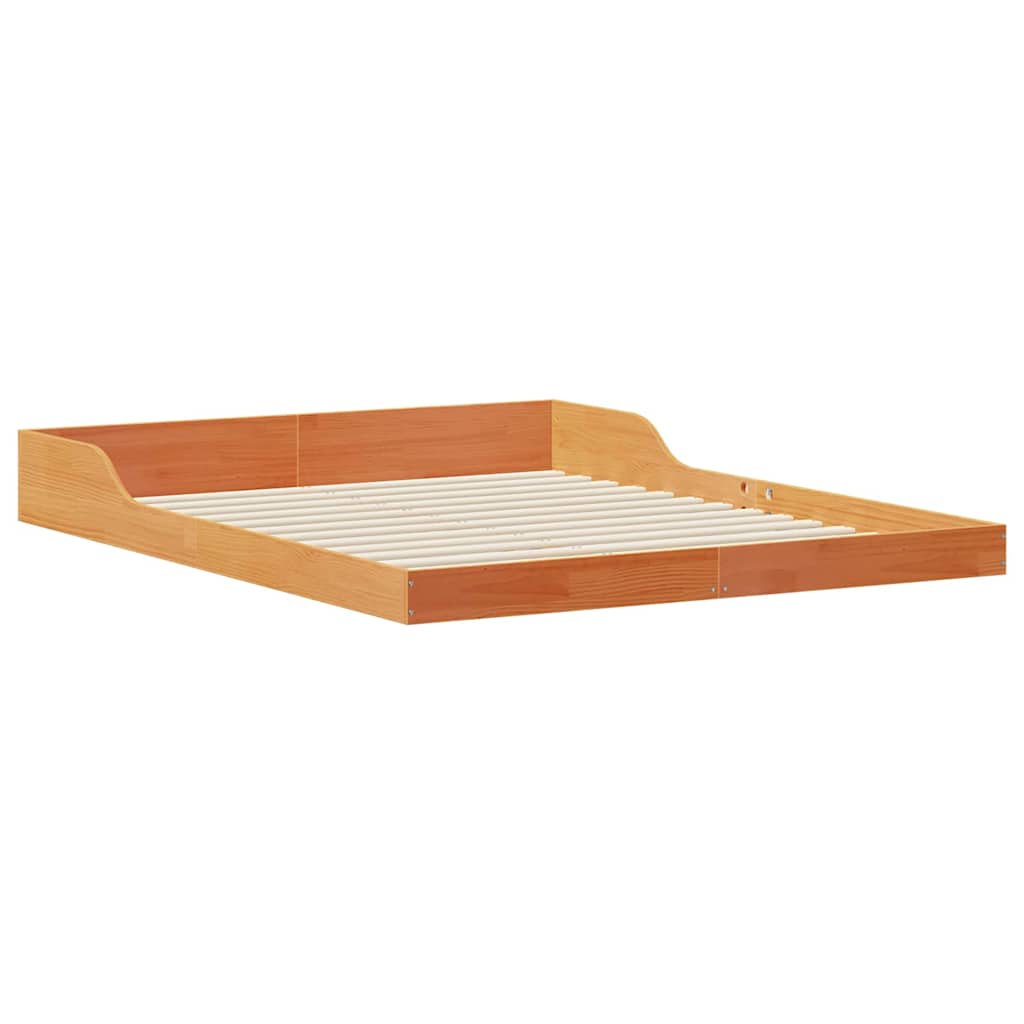 Sengestel Voks brun 140 x 220 cm Massiv fyrretræ