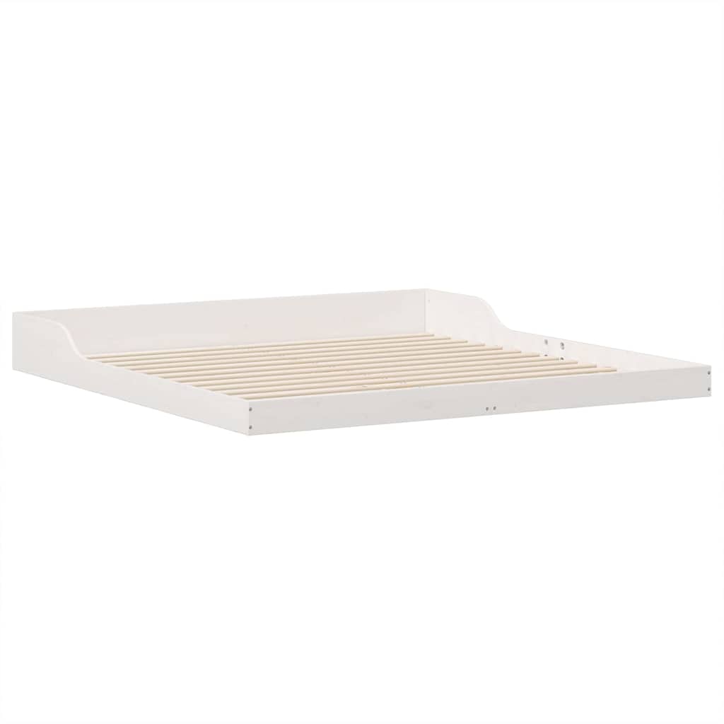 Sengestel Hvid 180 x 220 cm Massiv fyrretræ
