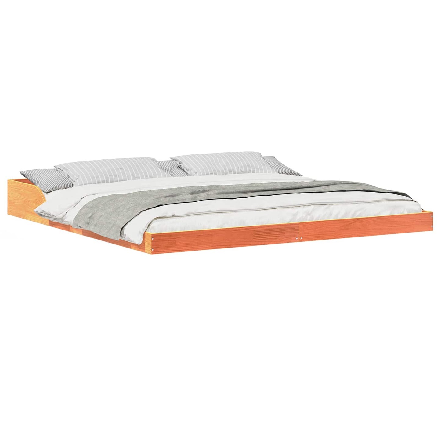 Sengestel Voks brun 180 x 220 cm Massiv fyrretræ