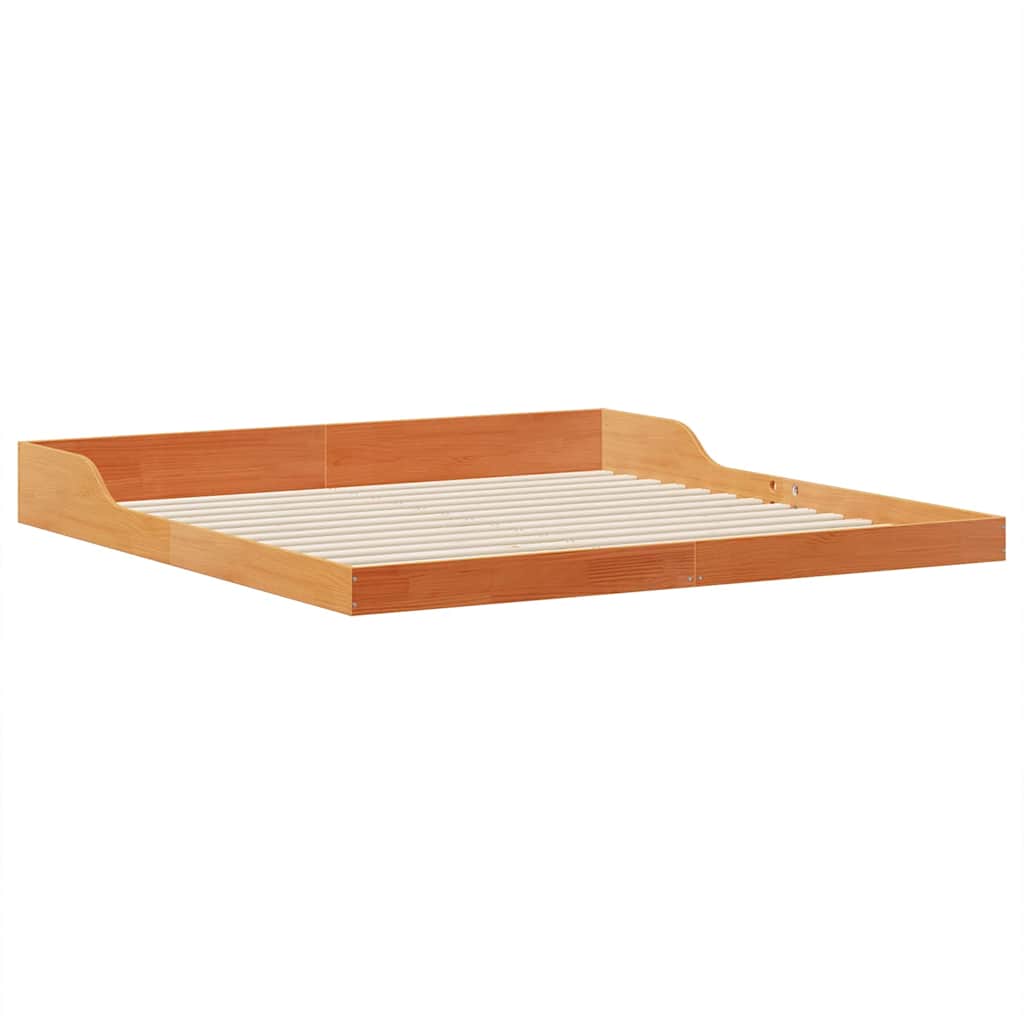 Sengestel Voks brun 180 x 220 cm Massiv fyrretræ