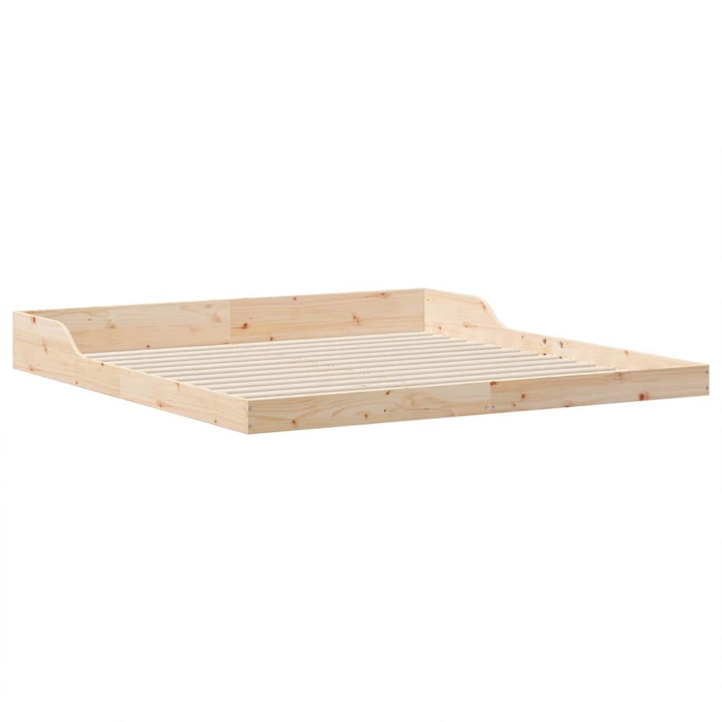 Sengestel Brun 200 x 220 cm Massiv fyrretræ