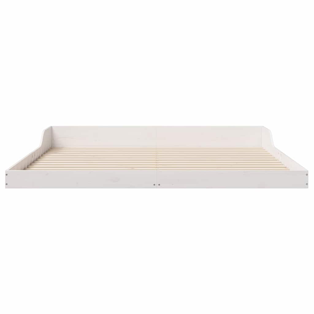 Sengestel Hvid 200 x 220 cm Massiv fyrretræ