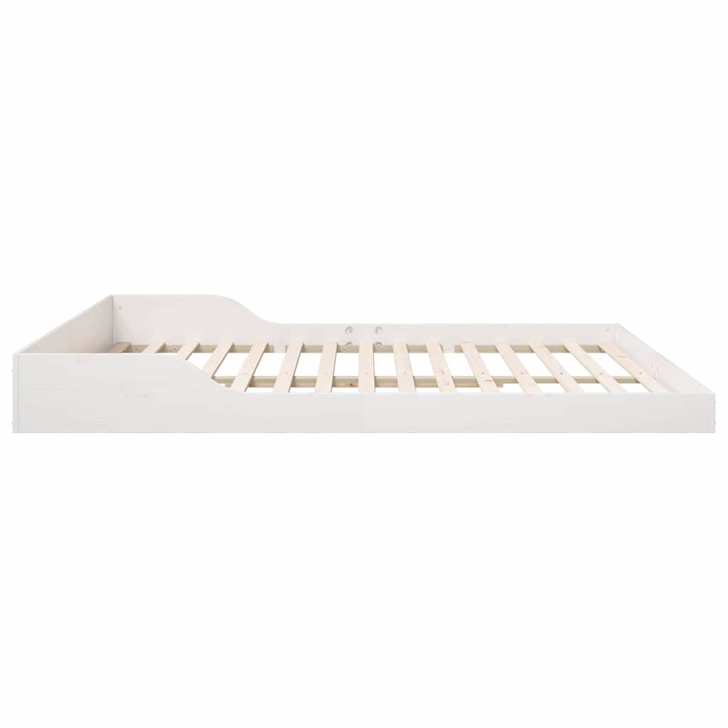 Sengestel Hvid 200 x 220 cm Massiv fyrretræ