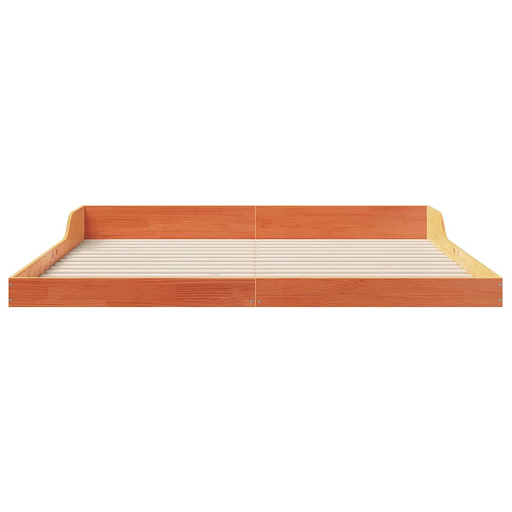 Sengestel Voks brun 200 x 220 cm Massiv fyrretræ