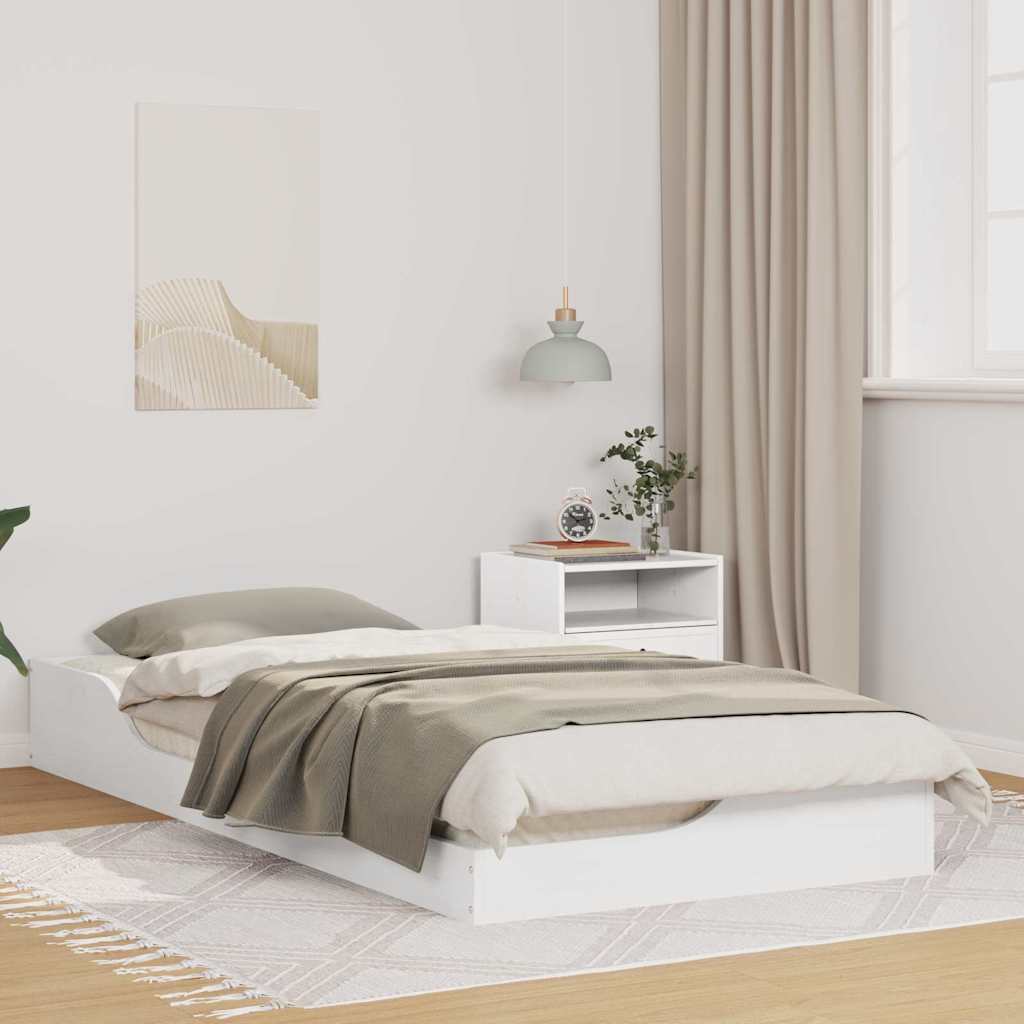 Sengestel Hvid 100 x 200 cm Massiv fyrretræ