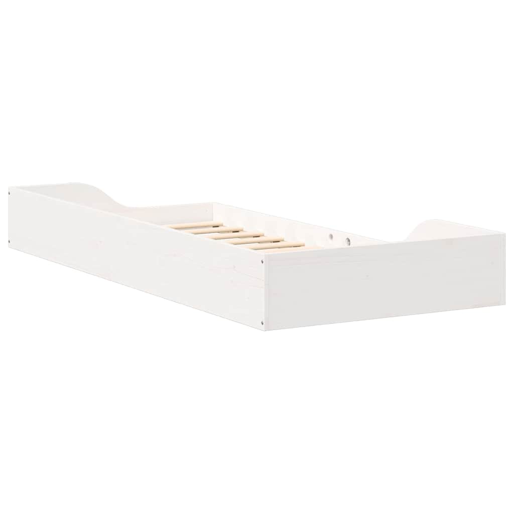 Sengestel Hvid 100 x 200 cm Massiv fyrretræ