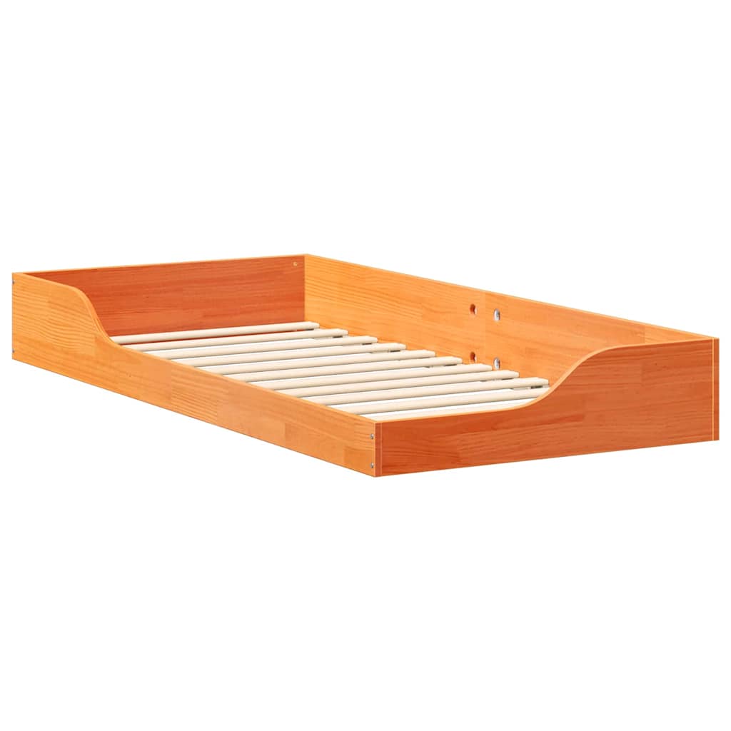 Sengestel Voks brun 100 x 200 cm Massiv fyrretræ
