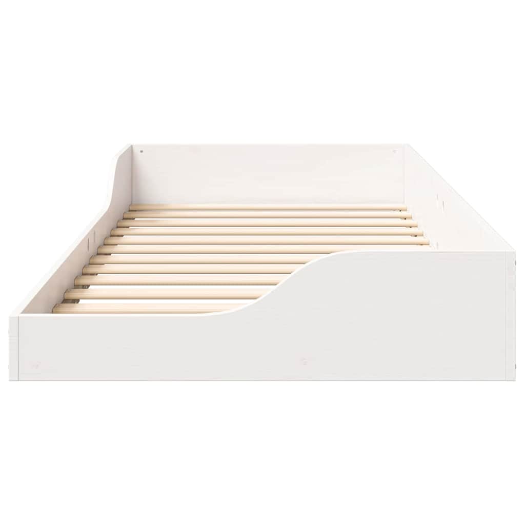 Sengestel Hvid 90 x 200 cm Massiv fyrretræ