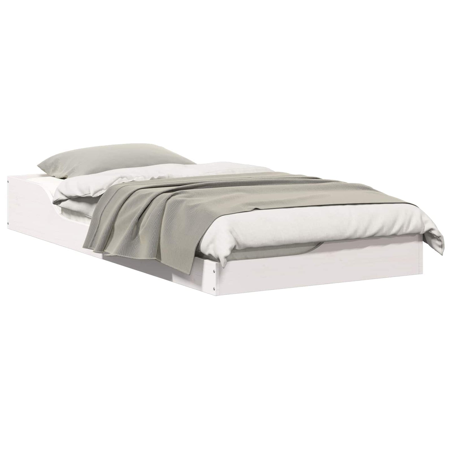 Sengestel Hvid 90 x 190 cm Massiv fyrretræ