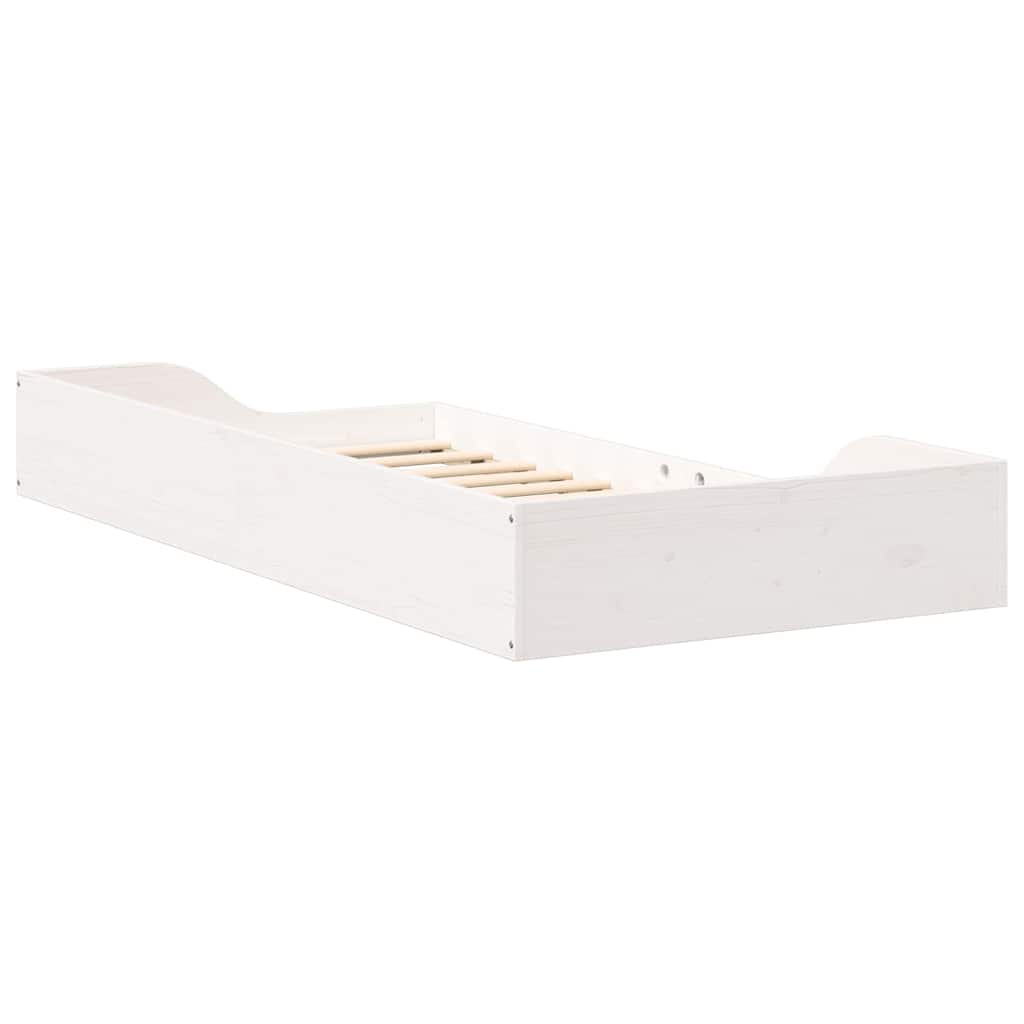 Sengestel Hvid 90 x 190 cm Massiv fyrretræ