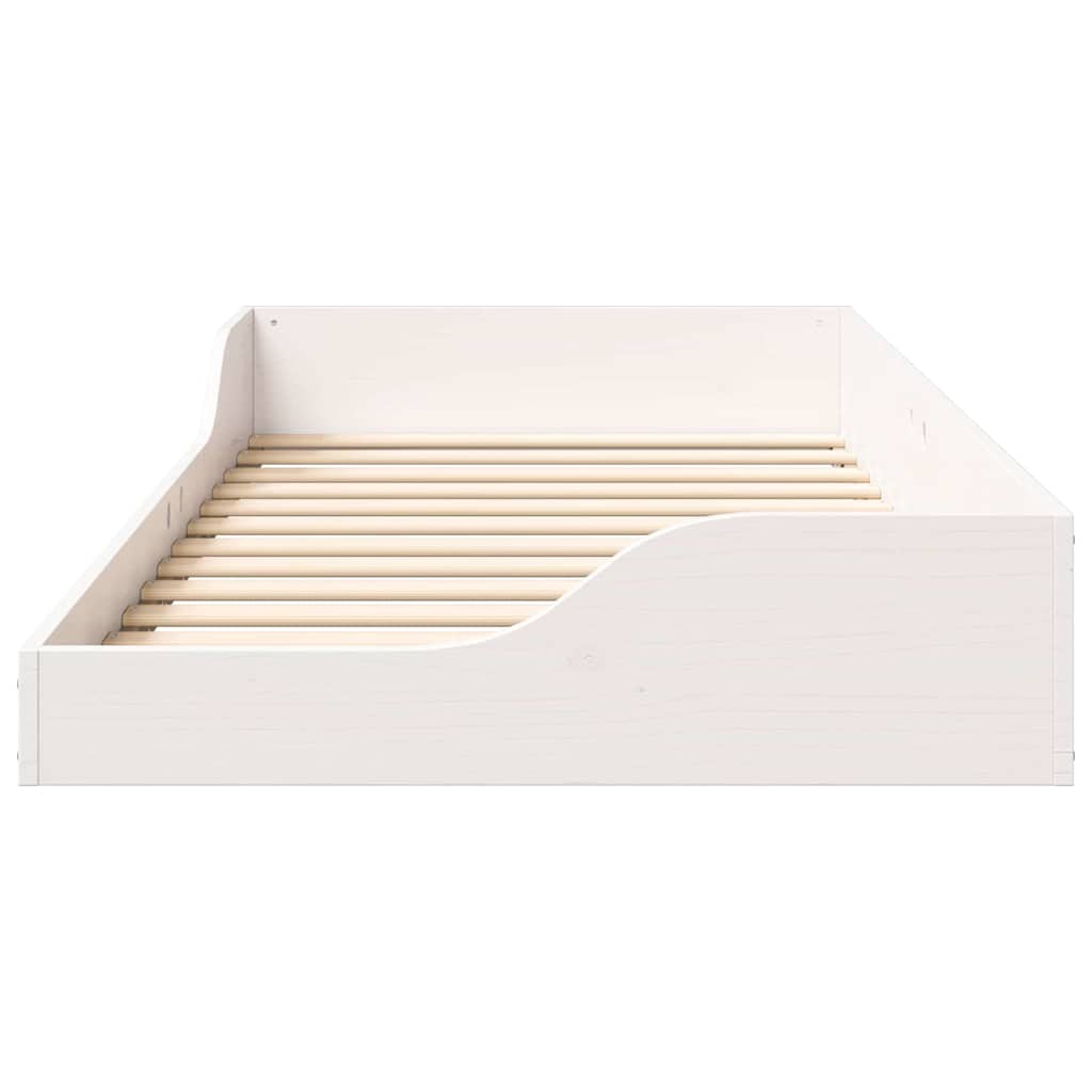 Sengestel Hvid 90 x 190 cm Massiv fyrretræ