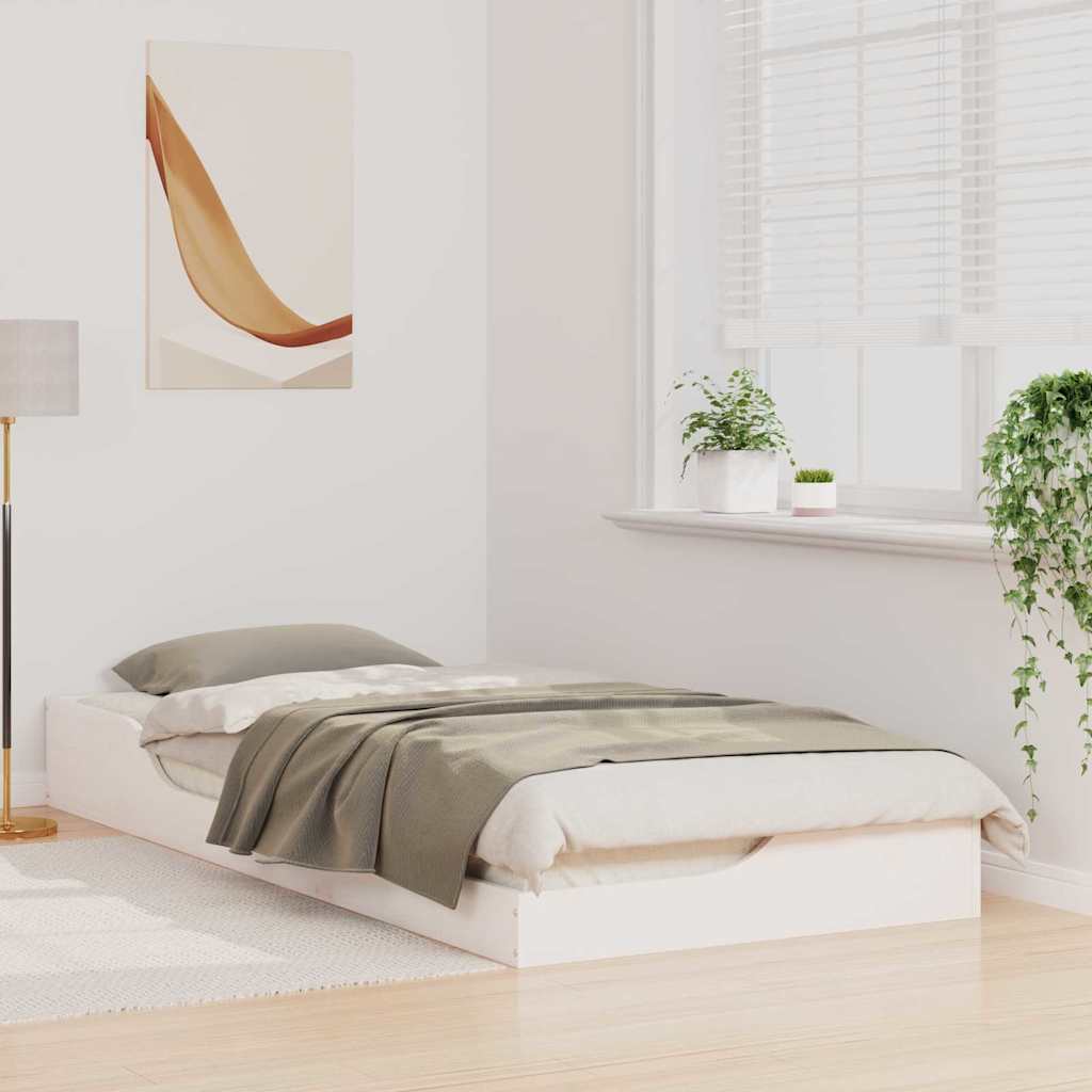 Sengestel Hvid 80 x 210 cm Massiv fyrretræ