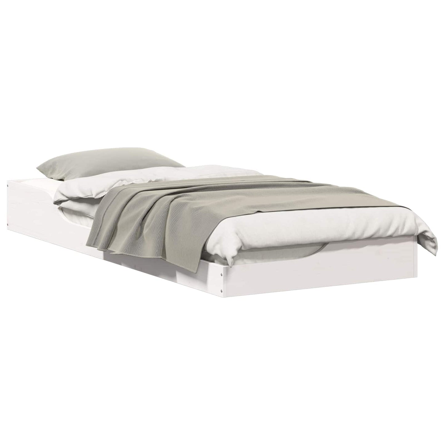 Sengestel Hvid 80 x 210 cm Massiv fyrretræ