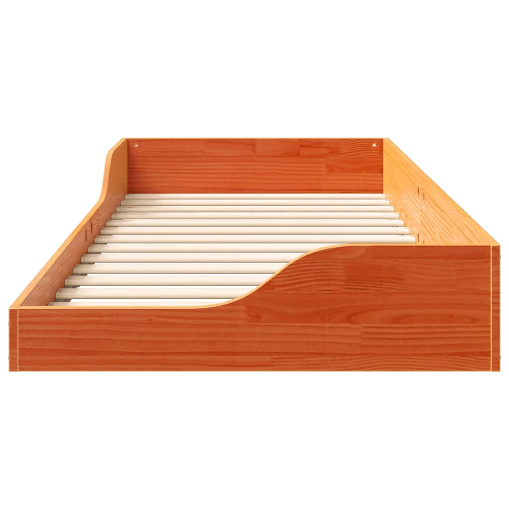 Sengestel Voks brun 80 x 210 cm Massiv fyrretræ