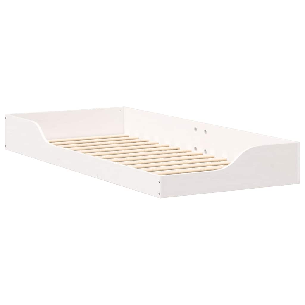 Sengestel Hvid 100 x 210 cm Massiv fyrretræ