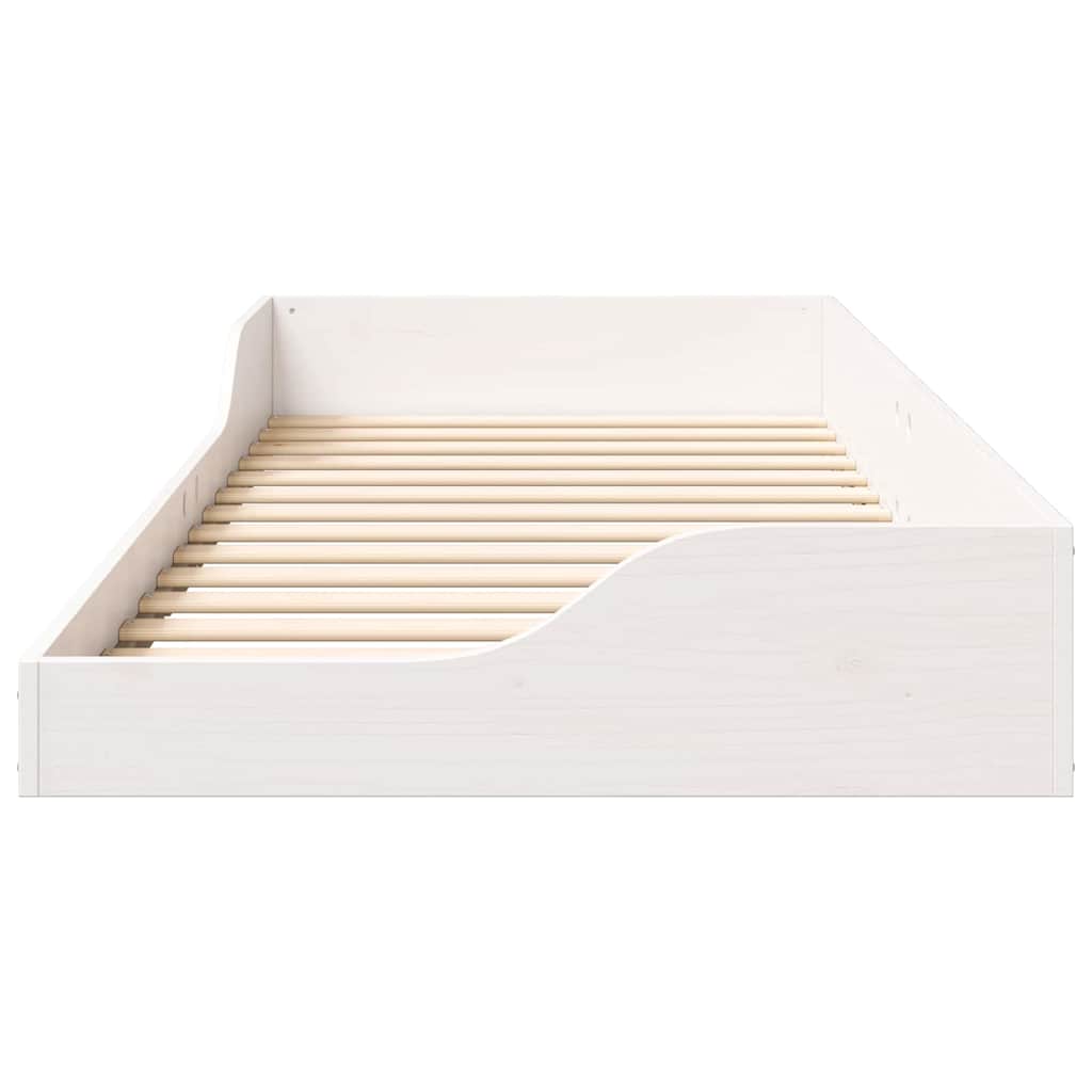 Sengestel Hvid 100 x 210 cm Massiv fyrretræ