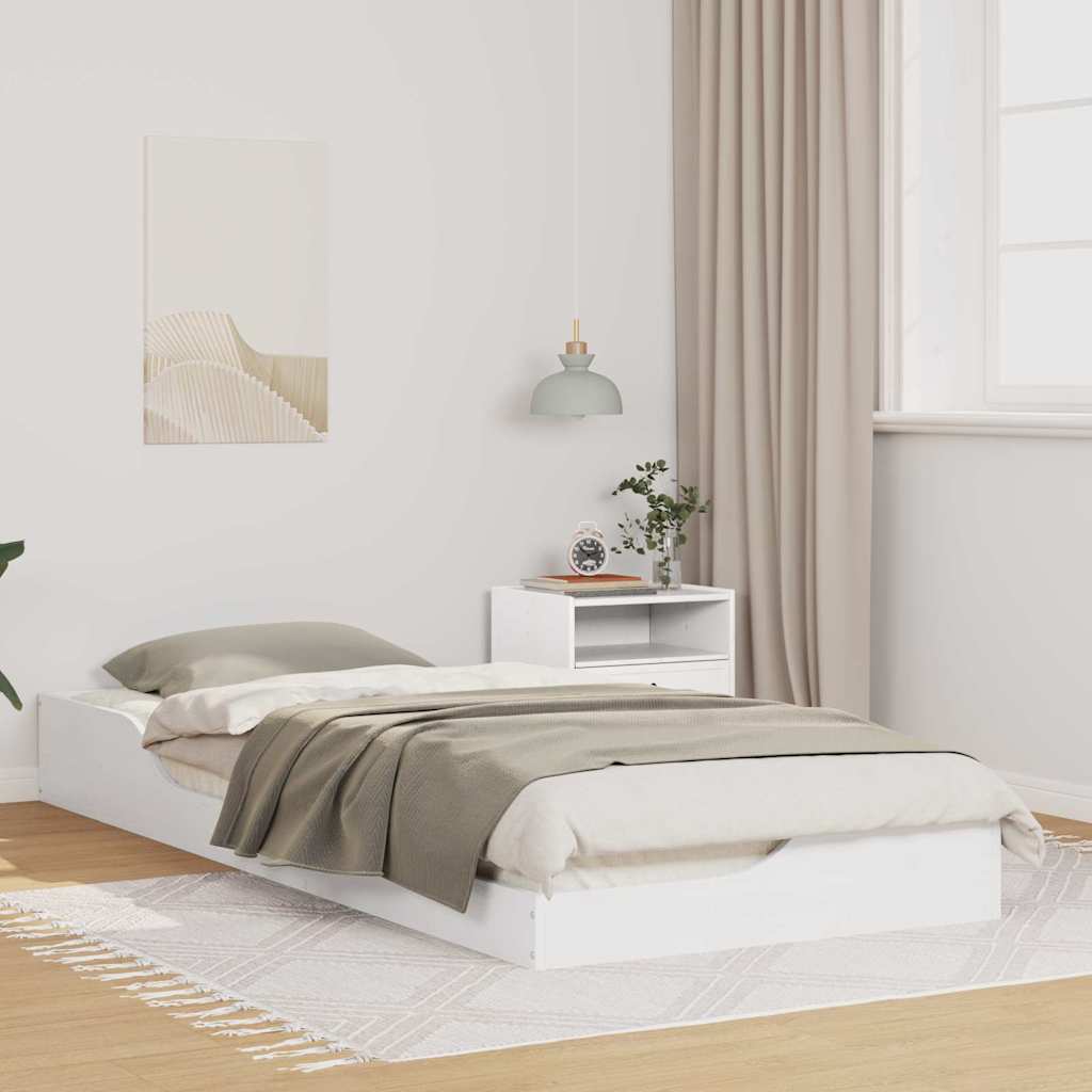 Sengestel Hvid 80 x 220 cm Massiv fyrretræ