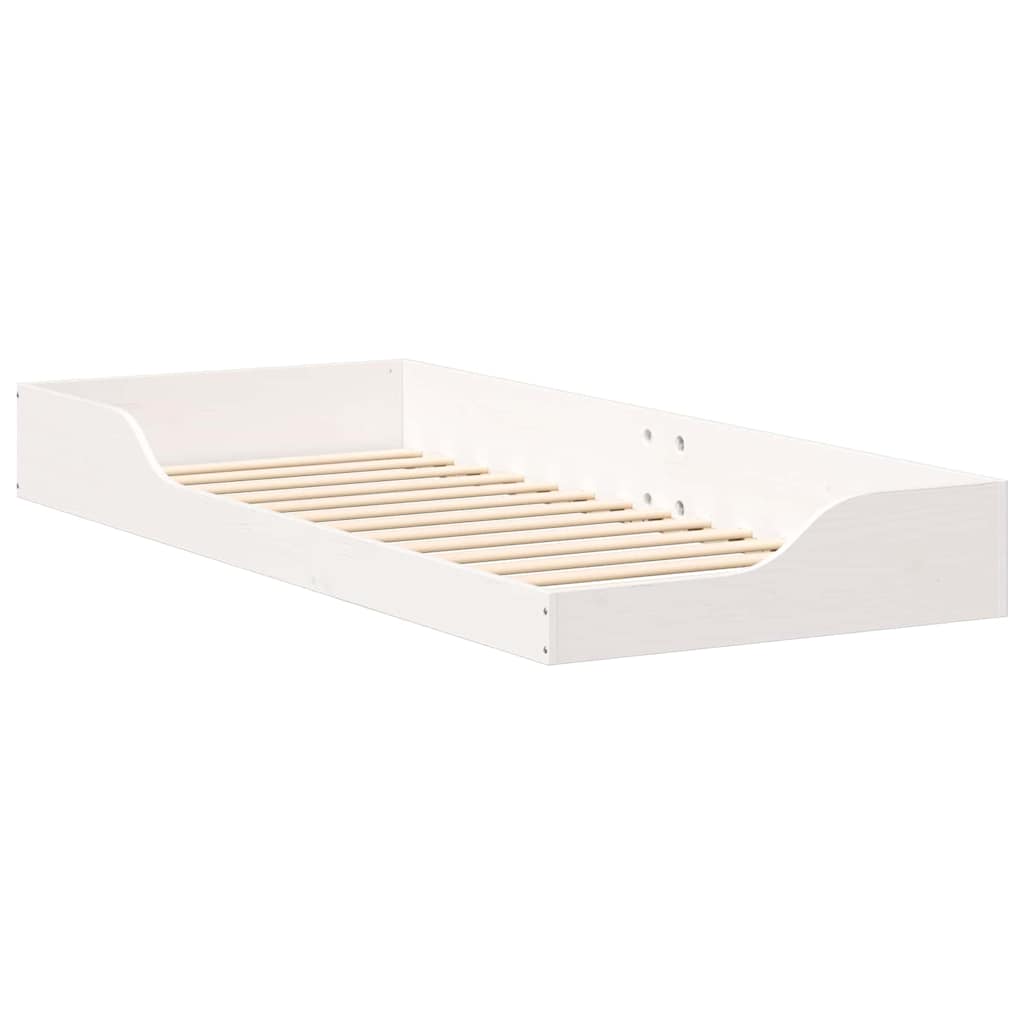 Sengestel Hvid 80 x 220 cm Massiv fyrretræ