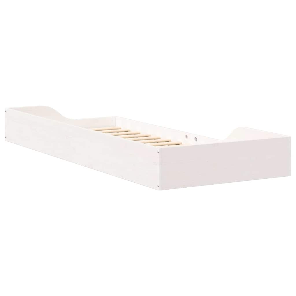 Sengestel Hvid 80 x 220 cm Massiv fyrretræ