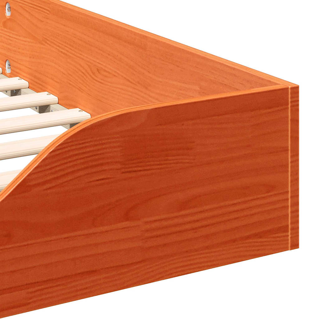 Sengestel Voks brun 80 x 220 cm Massiv fyrretræ