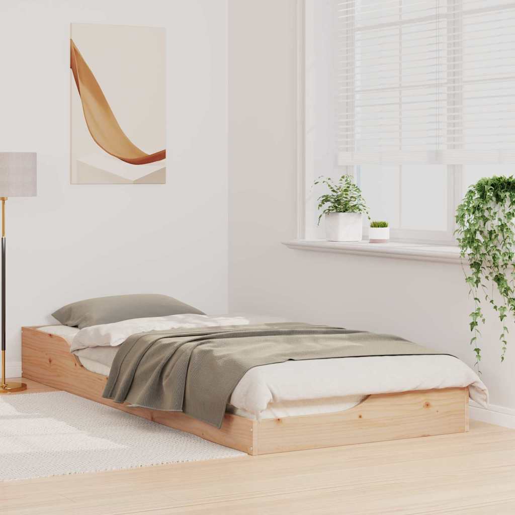 Sengestel Brun 90 x 220 cm Massiv fyrretræ