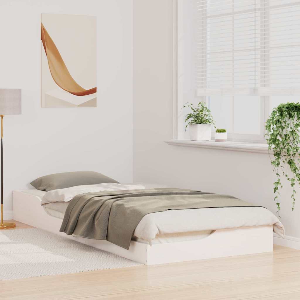 Sengestel Hvid 90 x 220 cm Massiv fyrretræ