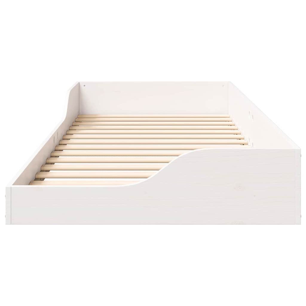 Sengestel Hvid 90 x 220 cm Massiv fyrretræ