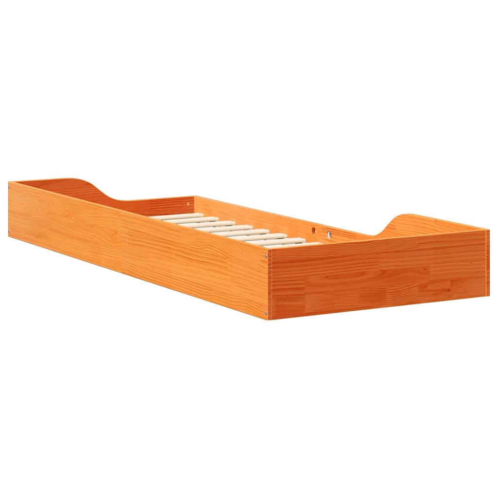 Sengestel Voks brun 90 x 220 cm Massiv fyrretræ