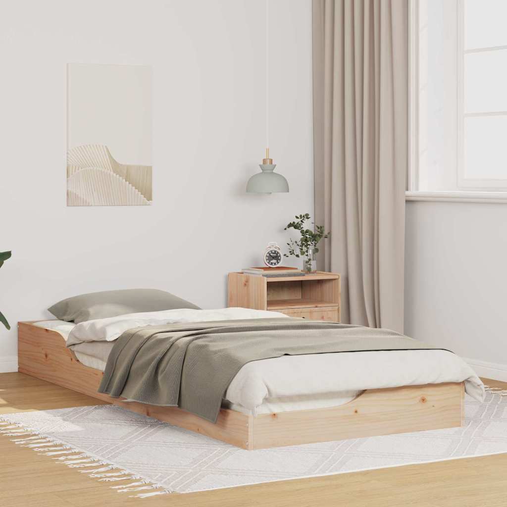 Sengestel Brun 100 x 220 cm Massiv fyrretræ