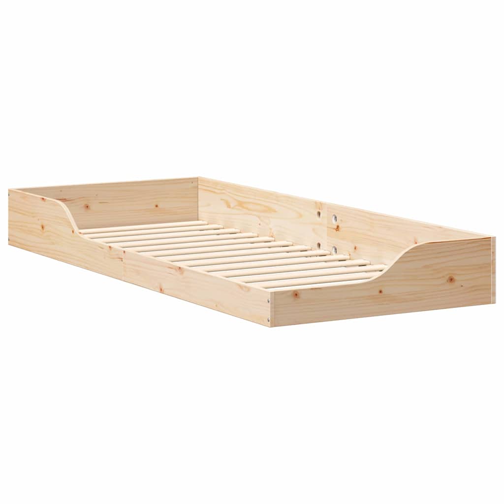 Sengestel Brun 100 x 220 cm Massiv fyrretræ