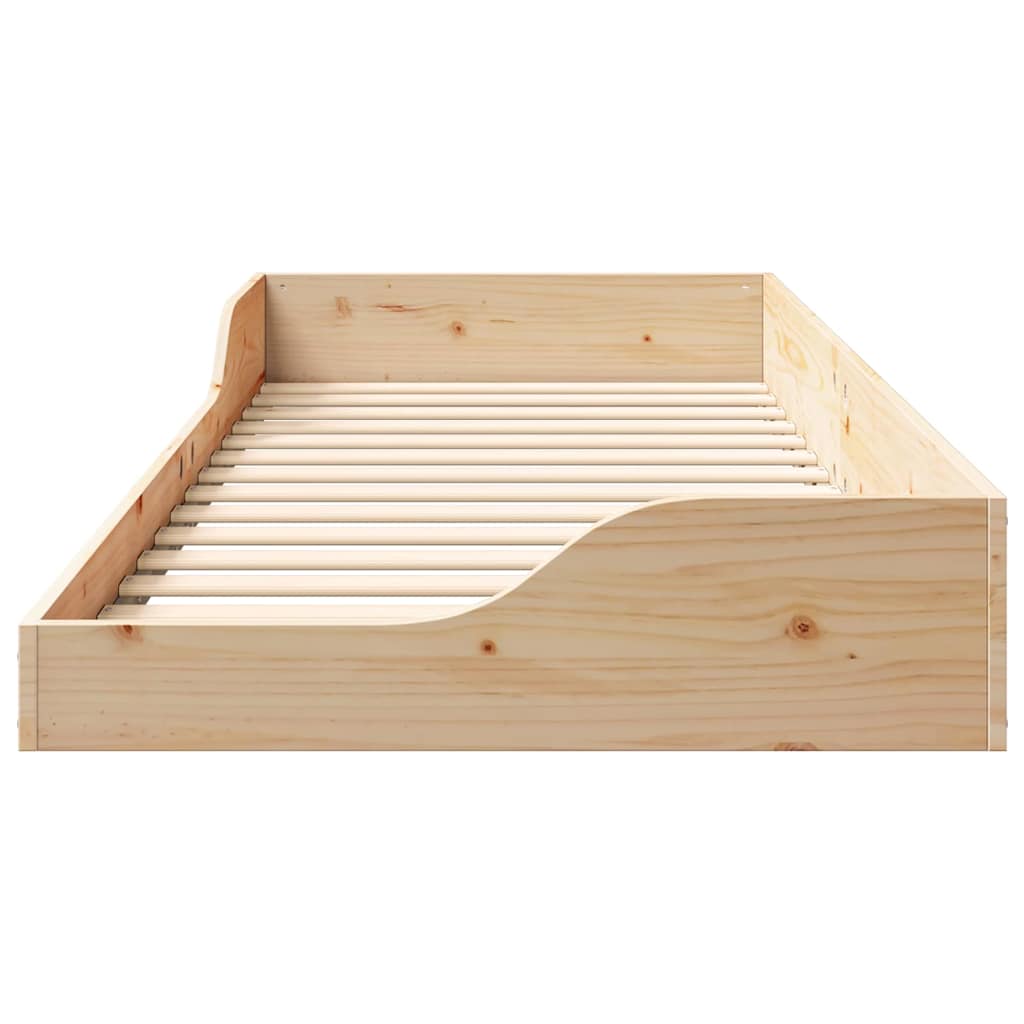 Sengestel Brun 100 x 220 cm Massiv fyrretræ
